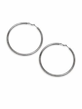 Huge Silver‎ Hoops NEW